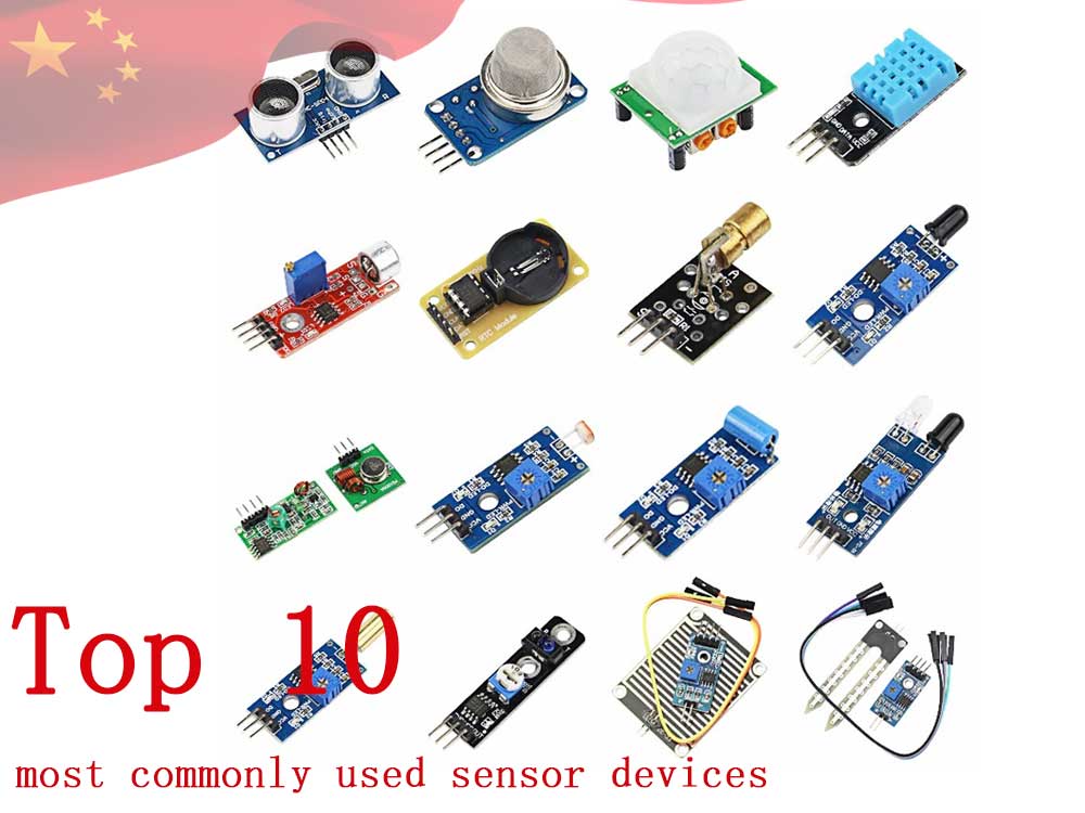 The top ten most commonly used sensor devices