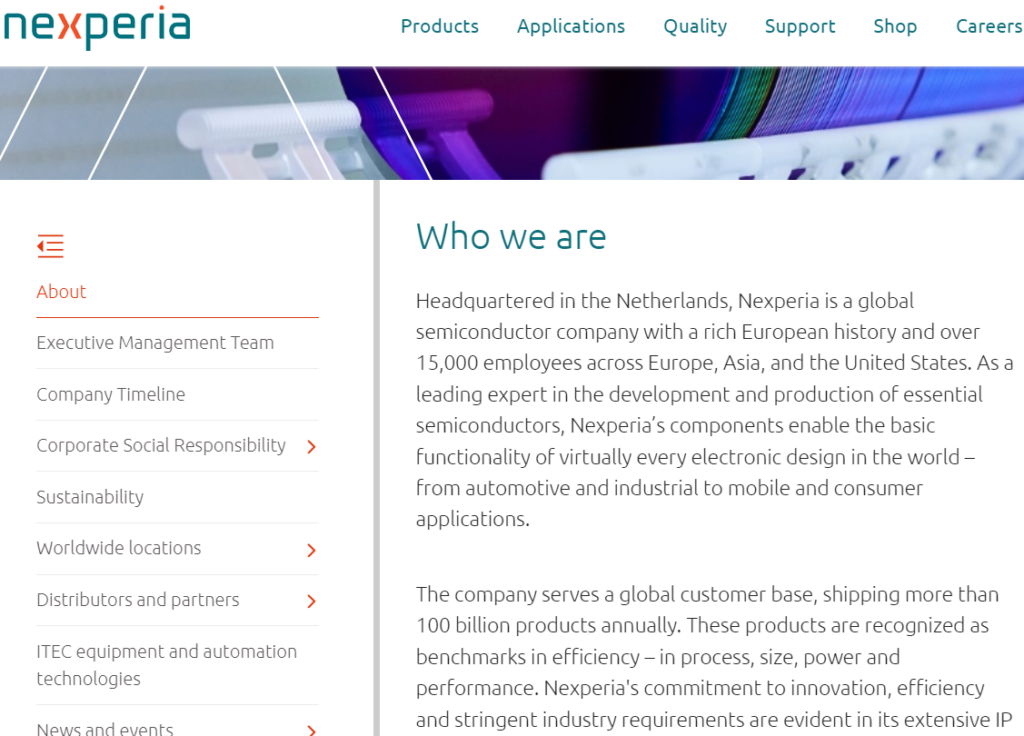 Nexperia Semiconductor Co., Ltd. - high-end integrated circuits and system solutions