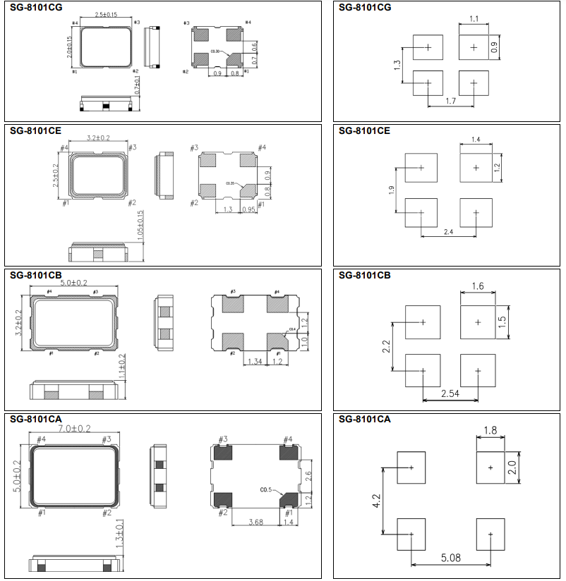 SG-8101CG Specifications, Dimensions and Pictures